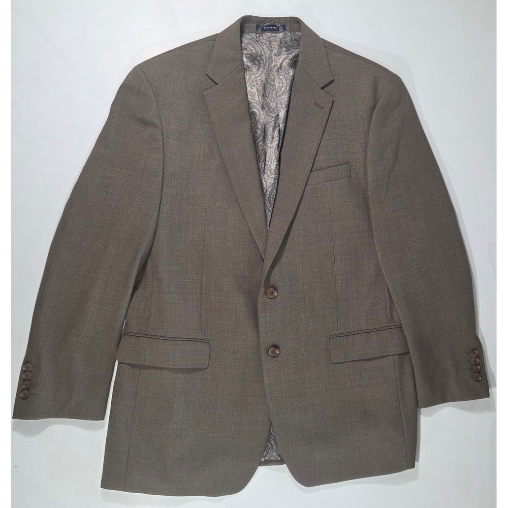 Lauren Ralph Lauren Mens 44L Brown LinenBlend 2 Button Blazer Sport Coat Paisley
